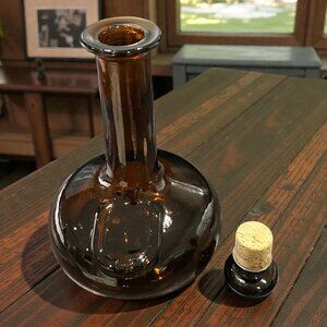 Vintage Guinness Amber Glass Decanter with Stopper
